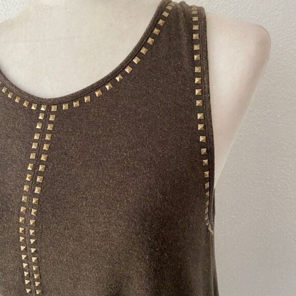 Vince Camuto Black Stud Embellished Tunic Shirt Keyhole SZ M - Picture 3 of 8